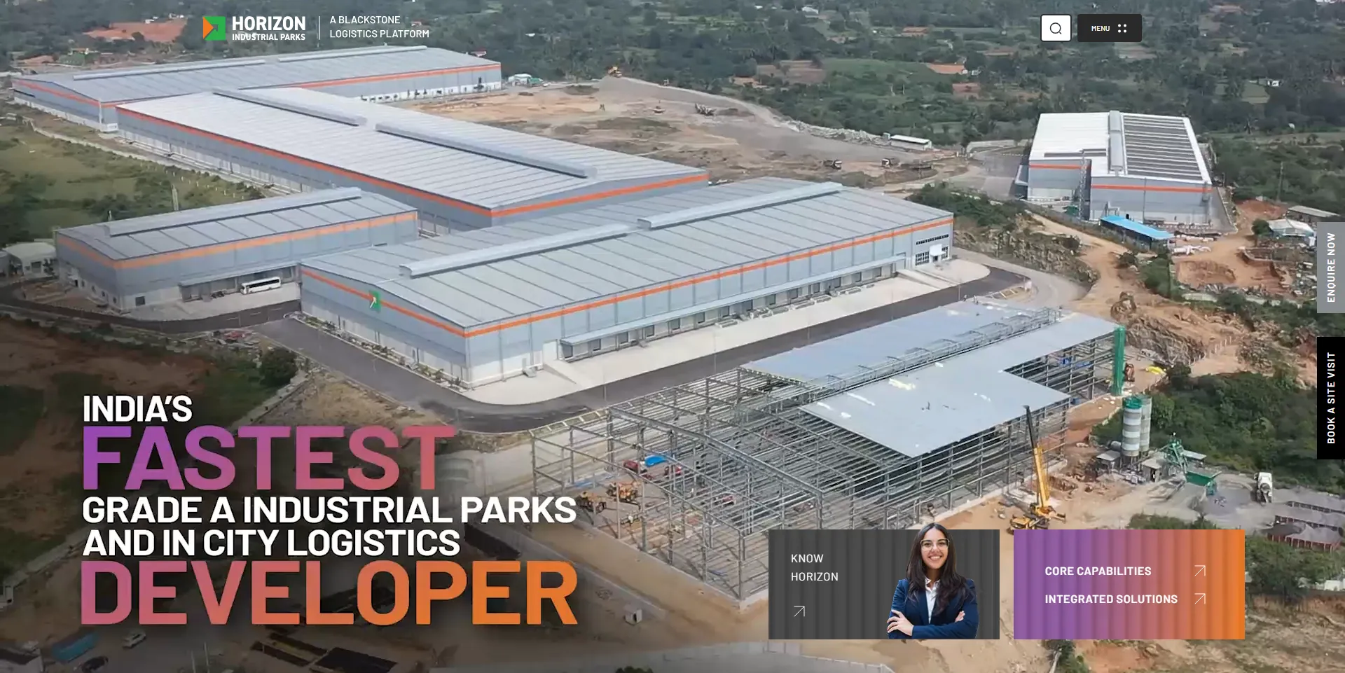 Horizon Industrial Parks — logistics real estate website built by Ayaan Sayyed