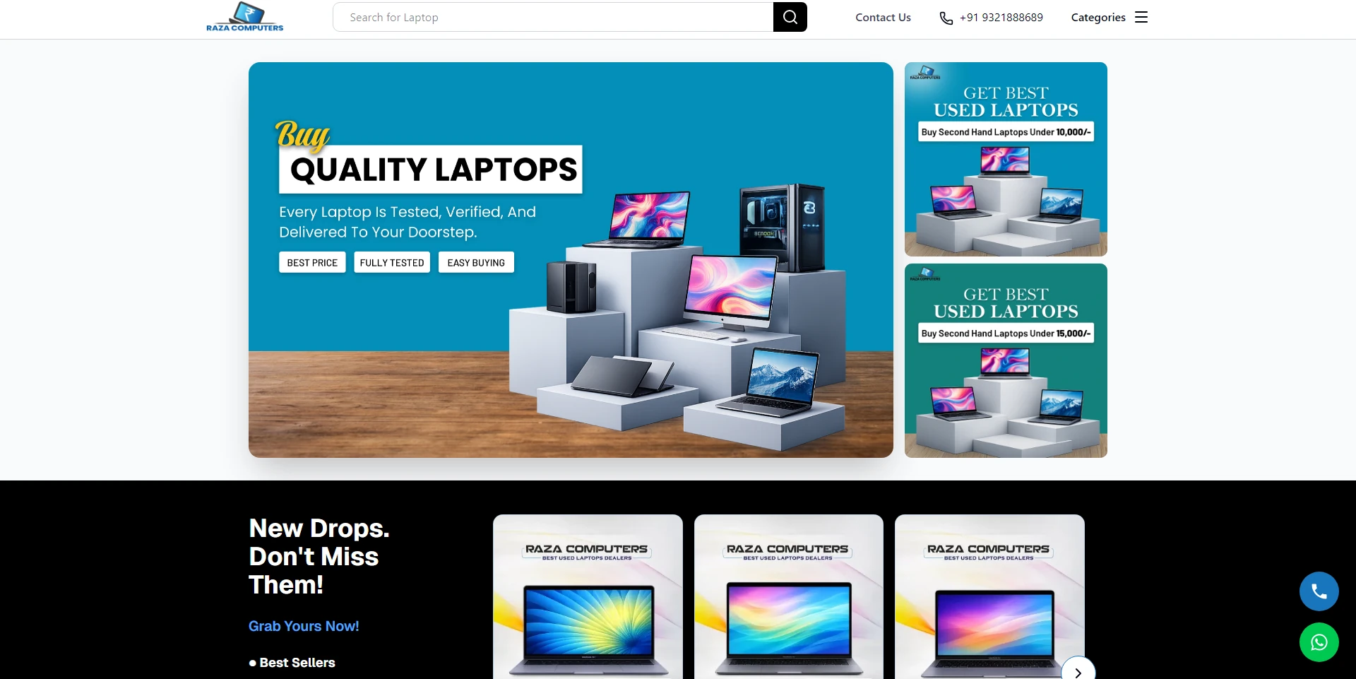 Raza Computers — it retailer website built by Ayaan Sayyed
